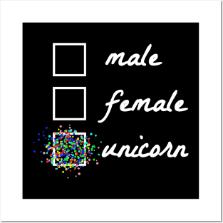 Unicorn gender identification - design Posters and Art